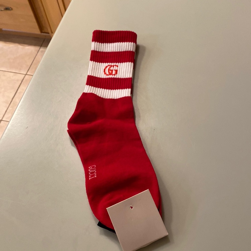 Red and white Gucci socks NWT